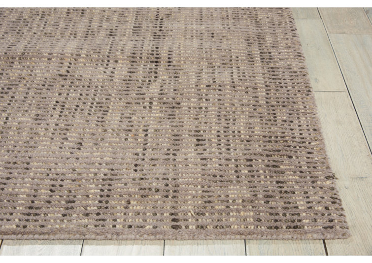 Wool Striped Area Rug in Smoke