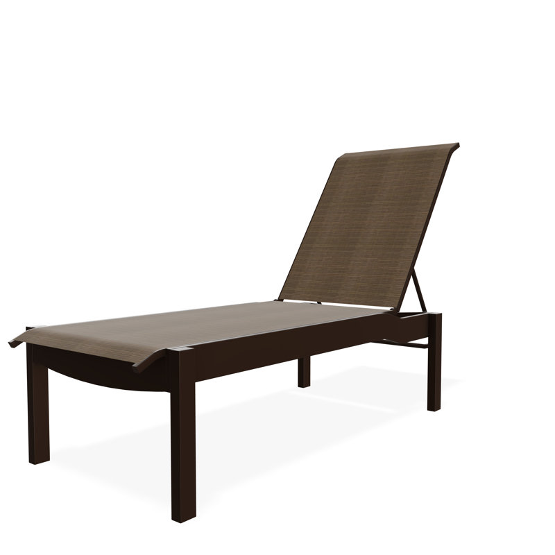 Chaise longue sans accoudoirs empilable en polymère avec accoudoirs Leeward, Kona, Écorce