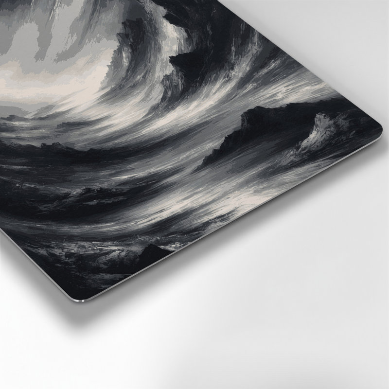 Abstrait paysage 80, art mural en métal noir, H 12 po x l 12 po