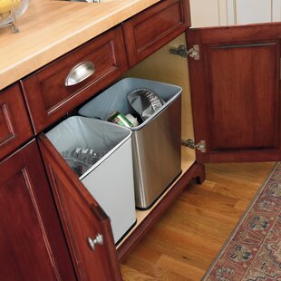 Pull Out Trash Can Under Cabinet - Under Sink Trash Can Pull Out Kit, Adjustable Kitchen Garbage Can Pull Out, Roll Out Kitchen Cabinet Trash Can