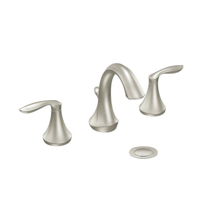 Eva High Arc Widespread Bathroom Faucet, Brushed Nickel
