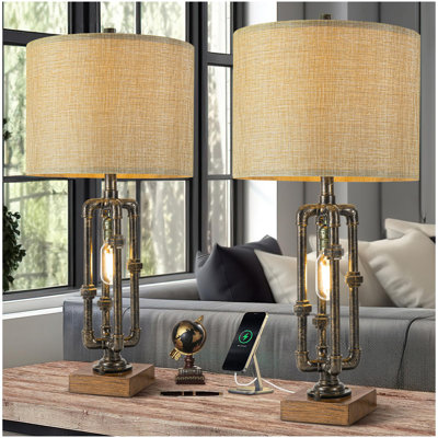Lampe de table USB en métal Roseboro