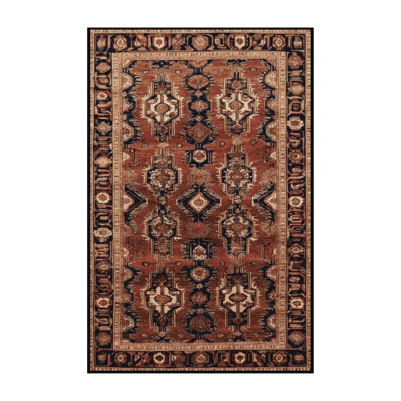 Machine Washable Persian Brown Area Rug, Rectangle 2' x 3'