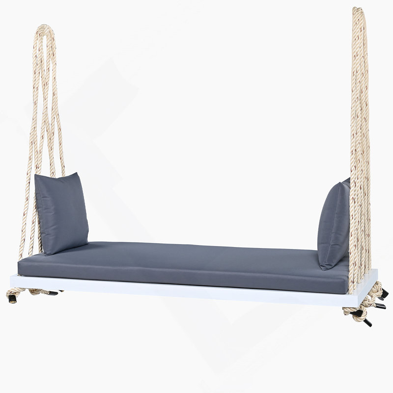 Balancelle intemporelle et durable pour se détendre à l'extérieur, Gris, Blanc
