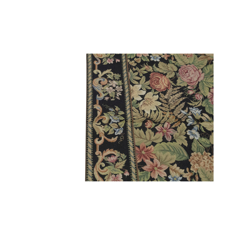 Hand-Knotted High-Quality Black and Brown Area Rug