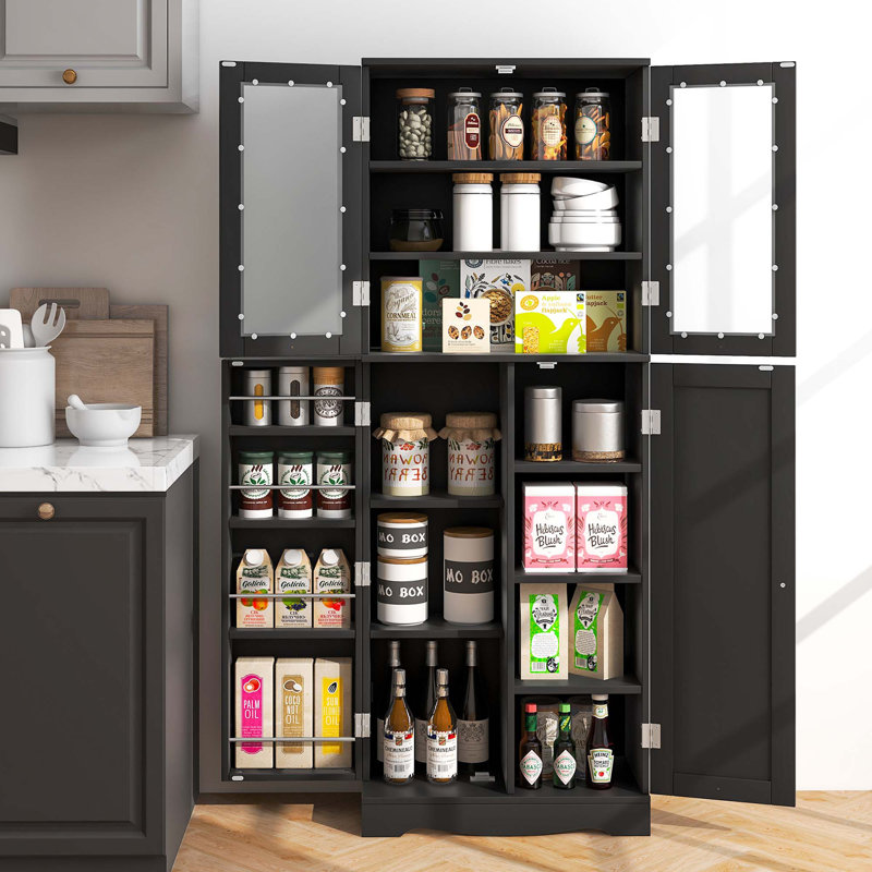 Ventress 63.5'' Kitchen Pantry, Black