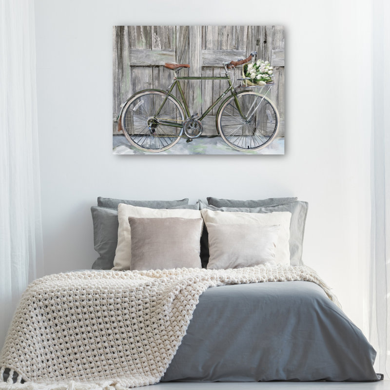 Reproduction d'art sur toile Farmhouse Vélo par Studio Arts, H 42 po x l 56 po x P 1,5 po, Toile tendue