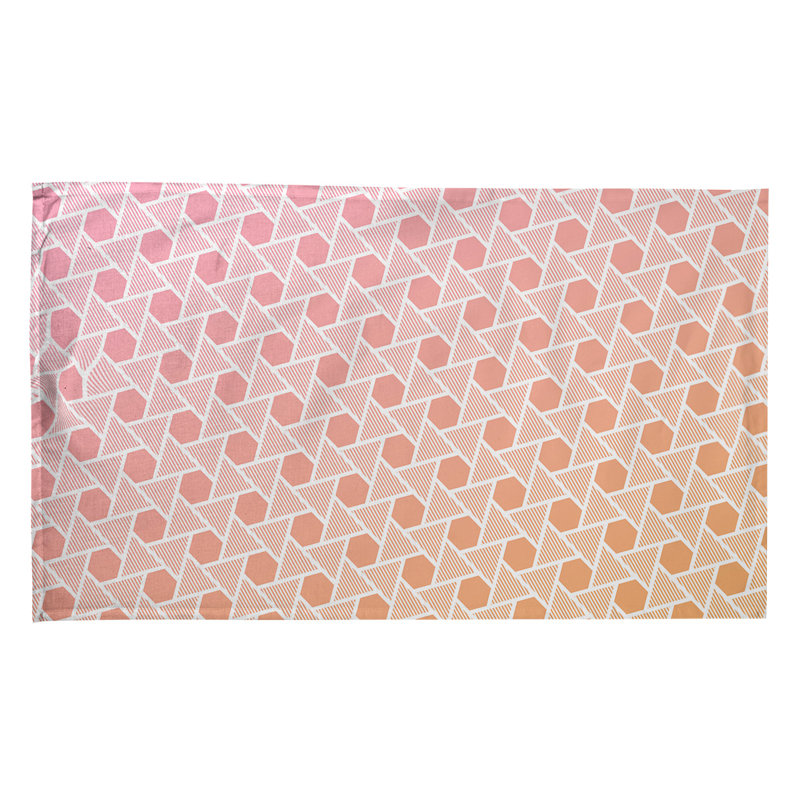 Tea Towel Kitchen Towel, Pink/Orange, Cotton Twill
