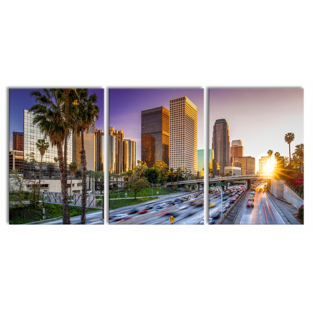 3-tlg. Leinwandbilder-Set Traffic in Los Angeles