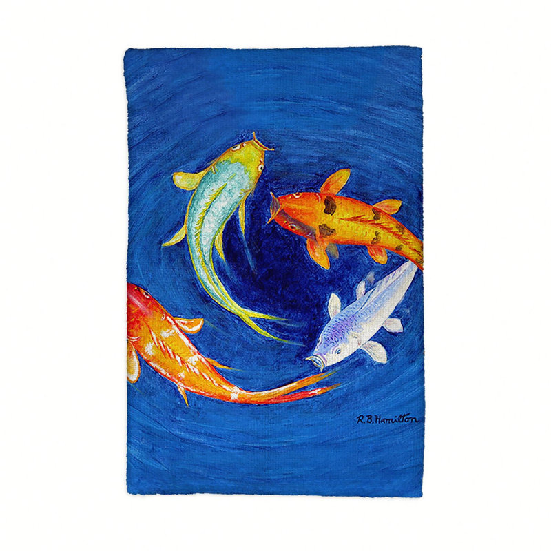 Serviette à thé koi à tourbillons