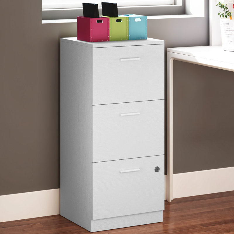 3-Drawer Filing Cabinet, White