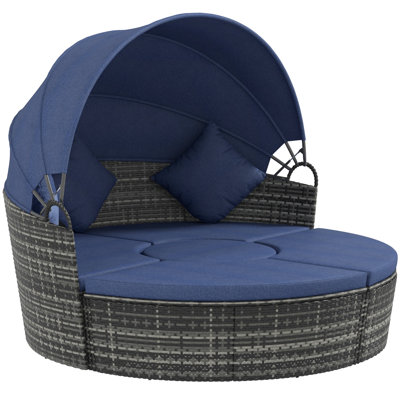 Riggleman 70" Wide Outdoor Patio Daybed with Cushions by Winston Porter