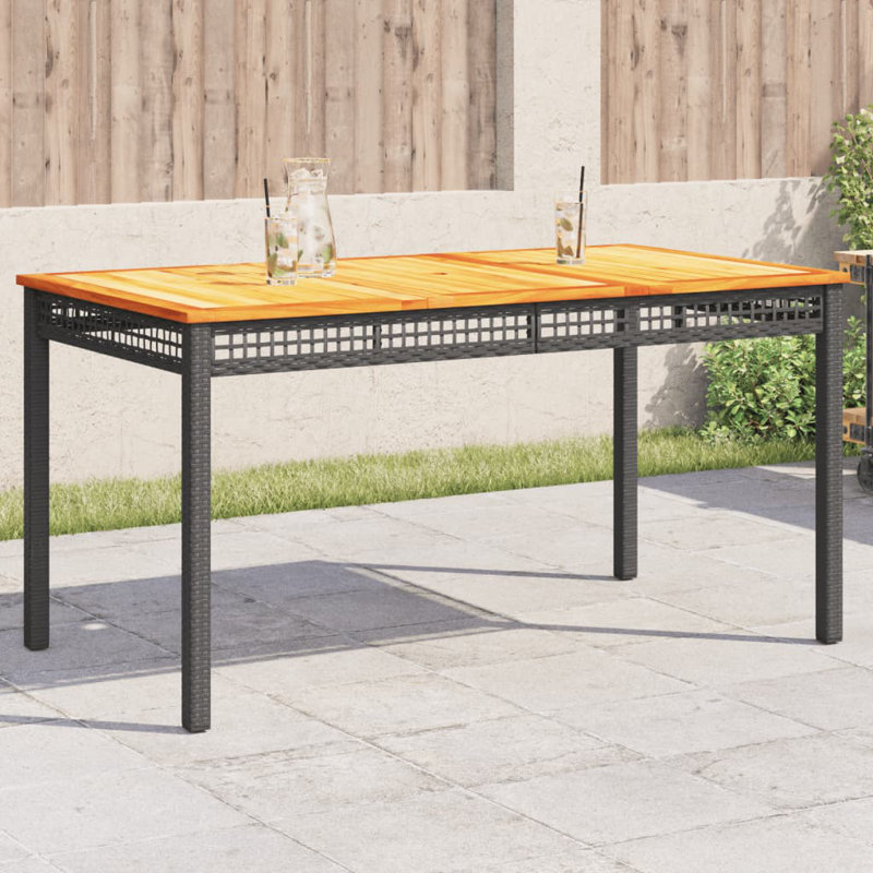 Swarthmore Metal Outdoor Dining Table , cm W cm D, Black, 75cm H x 80cm W x 140cm D