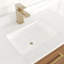 Meuble-lavabo l 30 po x P 18 po Ilsa avec comptoir en quartz de Carrare blanc et lavabo en porcelaine encastré-276079973