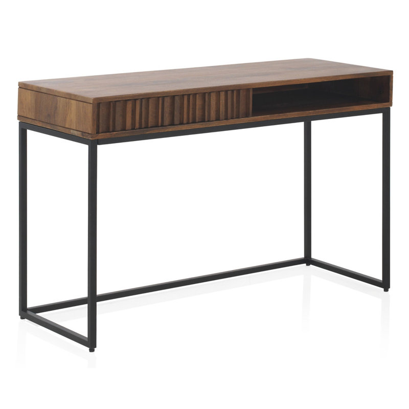 Aigne Solid Wood Steel Writing Desk