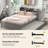 Full Size Solid Wood Bed Frame With Bookcase Headboard & Twin Size Trundle-2003601695