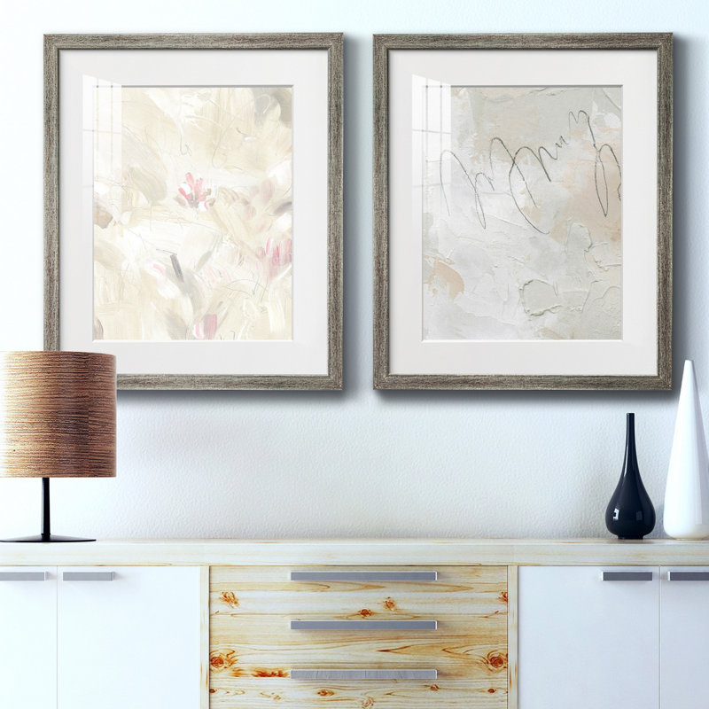 «Soft Abstraction II», ensemble de 2 reproductions d'art sur toile encadrées