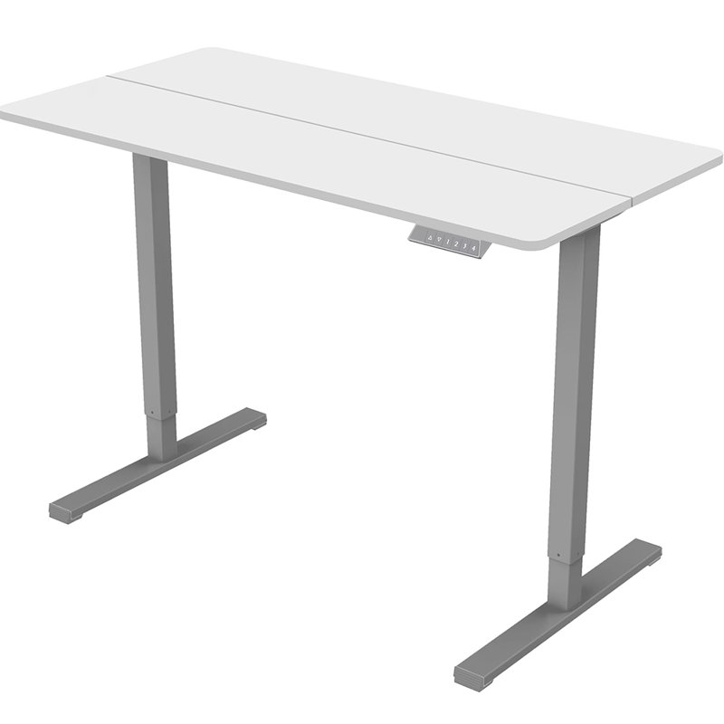 Bureau debout électrique à hauteur ajustable, H 45,66 po x l 52,12 po x P 13,78 po, Blanc / gris