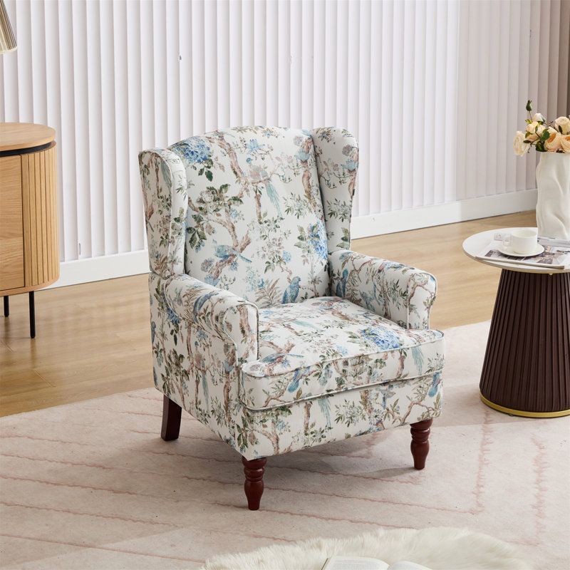 Demorrio Upholstered Armchair, Green/Beige