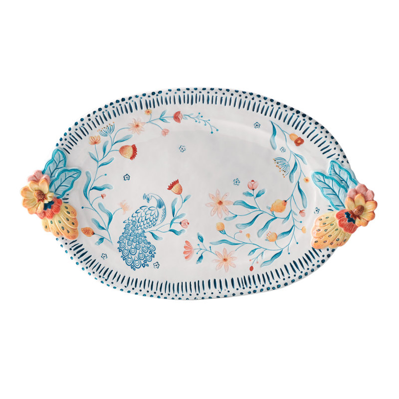 Fitz And Floyd Gracie 19-In Platter W/Handles