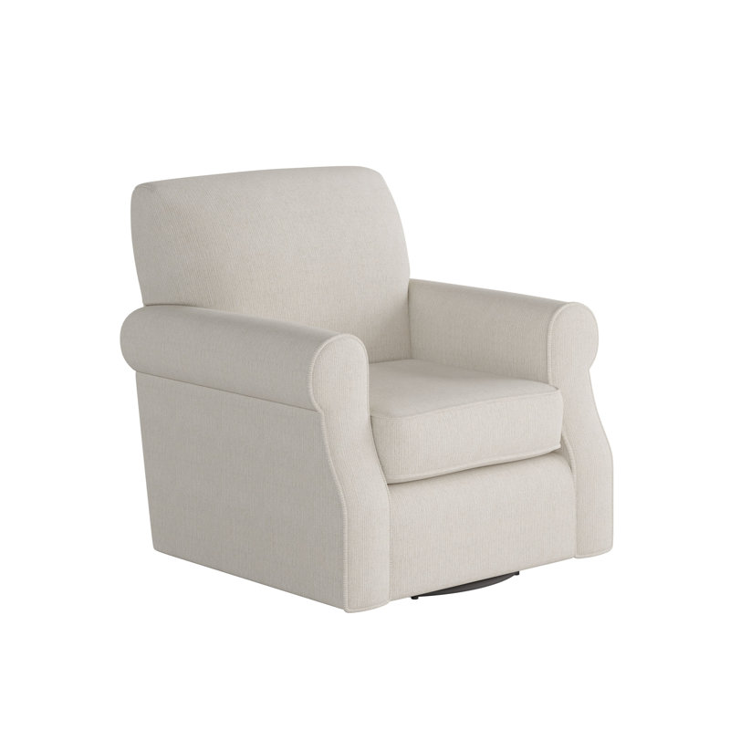 Silverlock Polyester Swivel Armchair, Salt Off-White Polyester Blend