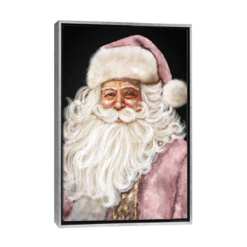 «Pink Santa», reproduction d'art murale , H 26 po x l 18 po, Impression encadrée sans passe-partout, Argent argent
