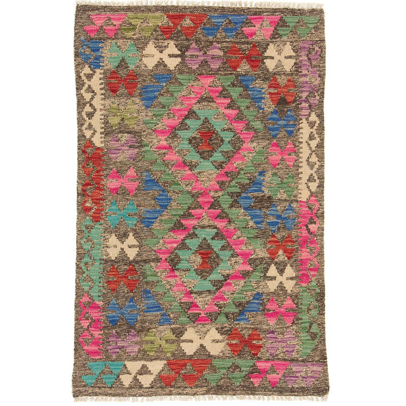Geometric Wool Hand Woven 77cm X 121cm Area Rug