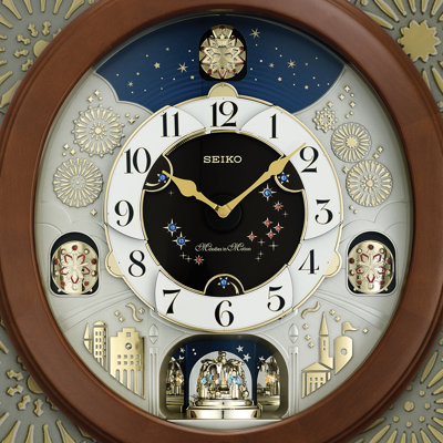 QXM376BRH Melodies In Motion Clock, Brown
