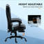 Fauteuil de massage inclinable à dossier haut avec support lombaire, repose-pieds, dossier inclinable, hauteur réglable-27463600