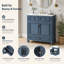 Meuble-lavabo de 30 po avec lavabo en céramique, structure en bois massif, portes à fermeture douce et grand rangement, style rétro bleu - bleu-1393312347-1393312357