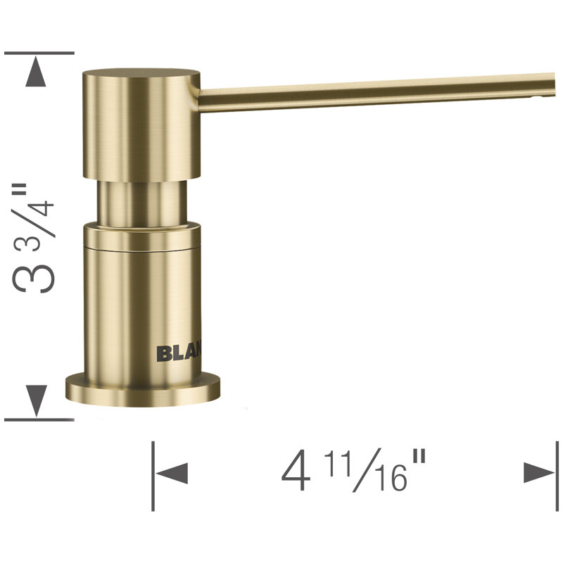 Lato Soap Dispenser, Satin Gold