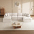 Canapé modulaire en U à 6 places avec repose-pieds Boneless, 139 po de large, conception sans assemblage de style nuage, mousse à compression haute densité désossée