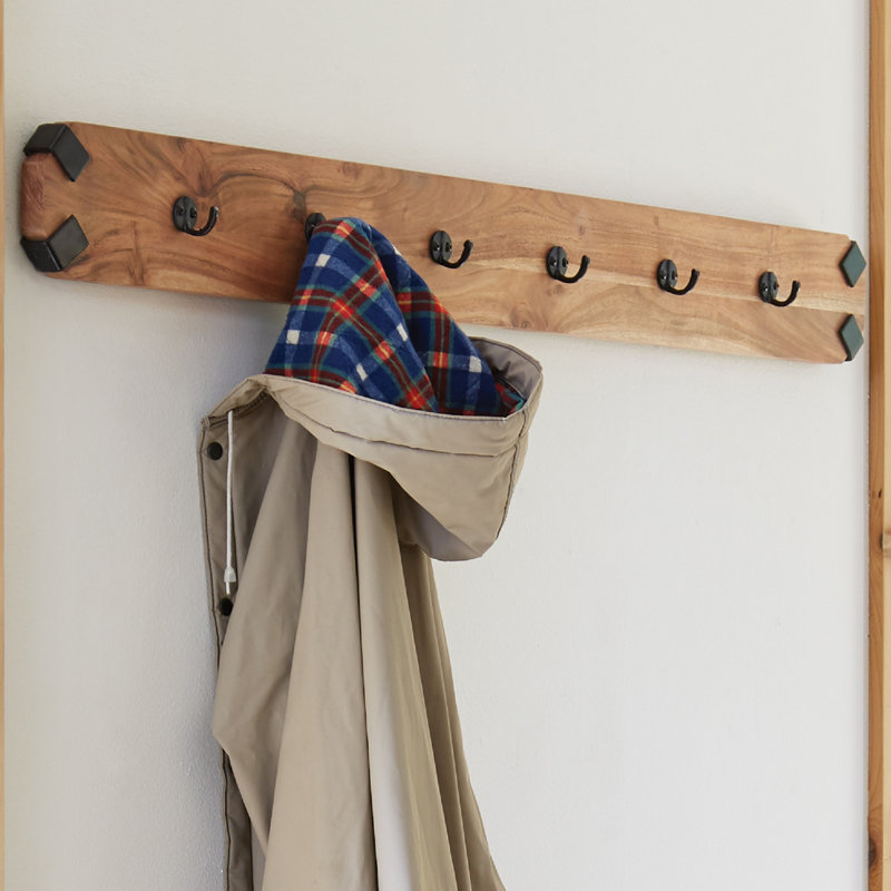 Tindal Solid Wood Wall 6 - Hook Wall Mounted Coat Rack