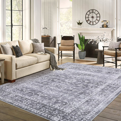 Tapis floral rétro traditionnel, tapis ultra doux pour la salle à manger, la chambre à coucher, la décoration intérieure