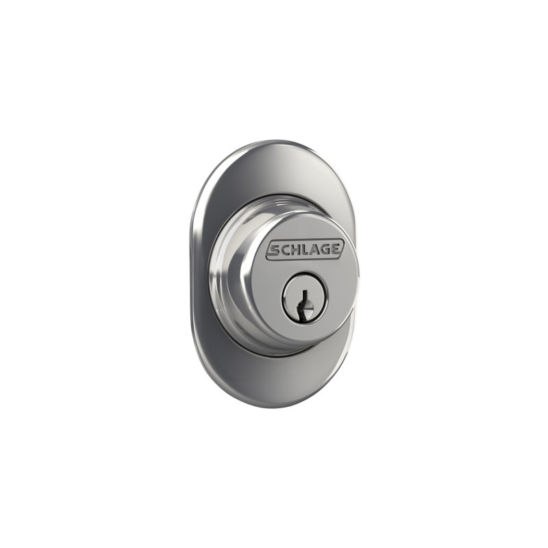 Single Cylinder Deadbolt With Remsen Trim, Chrome