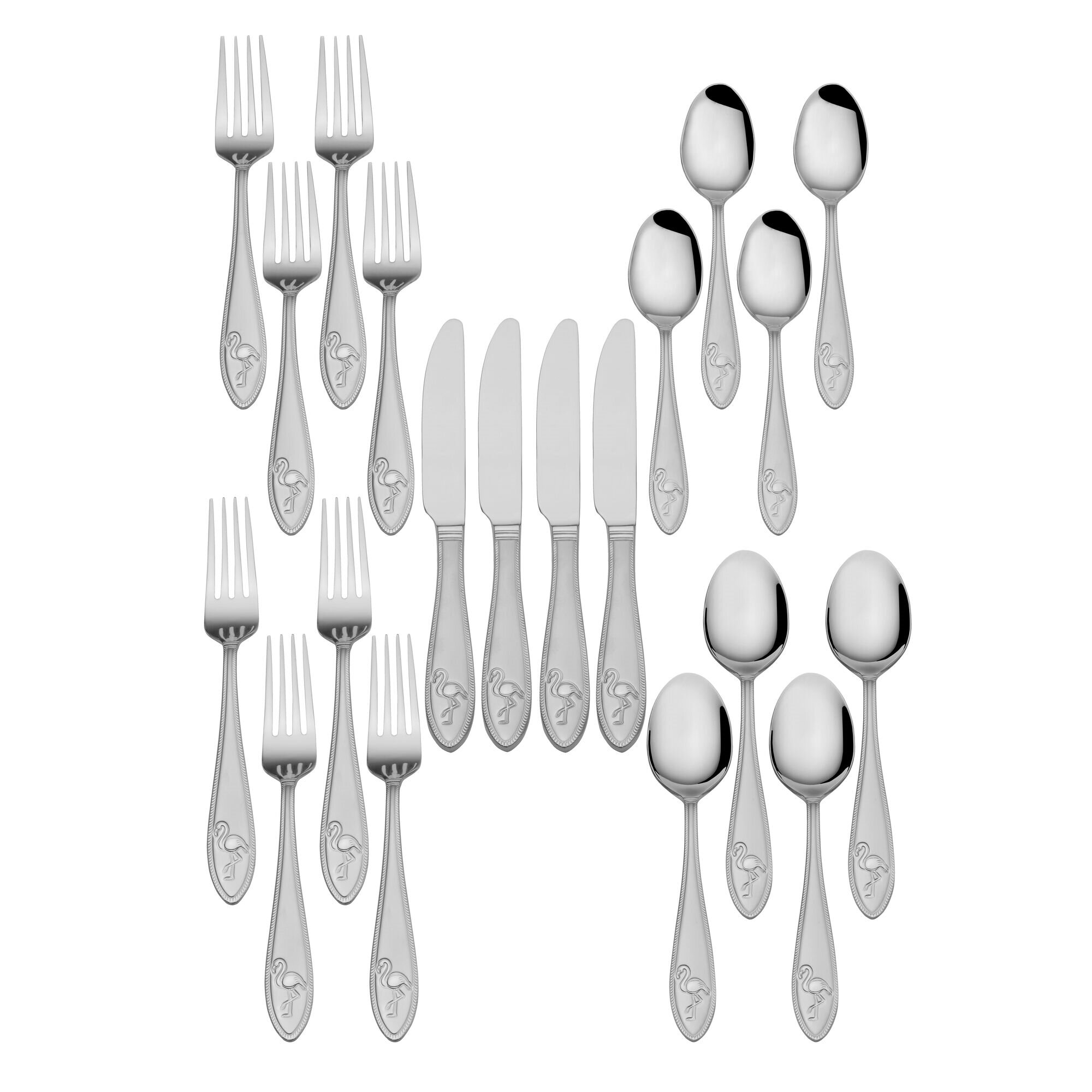 Towle Living Flamingo Flatware Set 20-Piece Stainless Steel