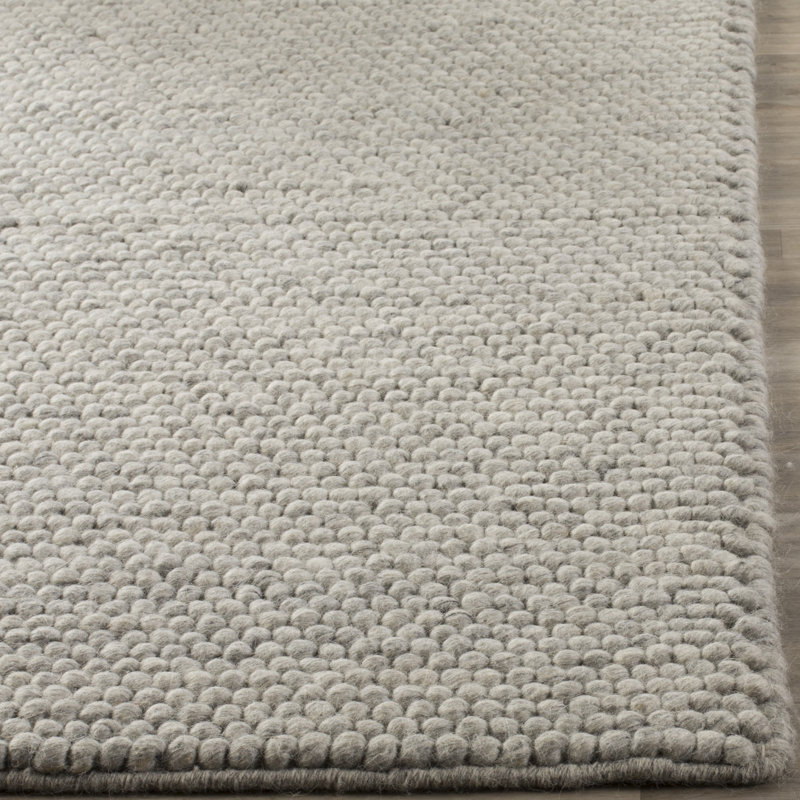 Elle Handmade Silver Rug, Square 4'