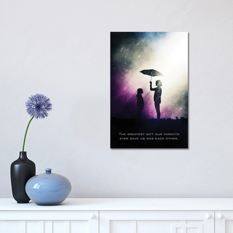Siblings Tagline 1 Piece Wrapped Canvas Wall Art, 30.48 cm H x 45.72 cm W