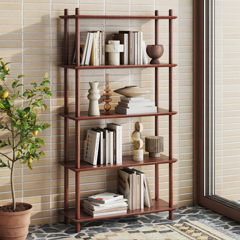 Banjo 149cm H x 80cm W Bookcase, Walnut