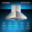 PROLINE 54-Inch Professional Island Range Hood, Ducted, 1200 CFM, Stainless Steel, LED Lights, LCD Touch Control, ULTRA-QUIET Blower Motor, 4 Speed, 3-Year Warranty