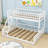 Full XL over Queen Wood Bunk Bed with Ladder and Guardrails-300845787-268964455