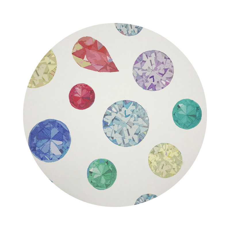 Jewel White Vegan Leather Round Coasters, White