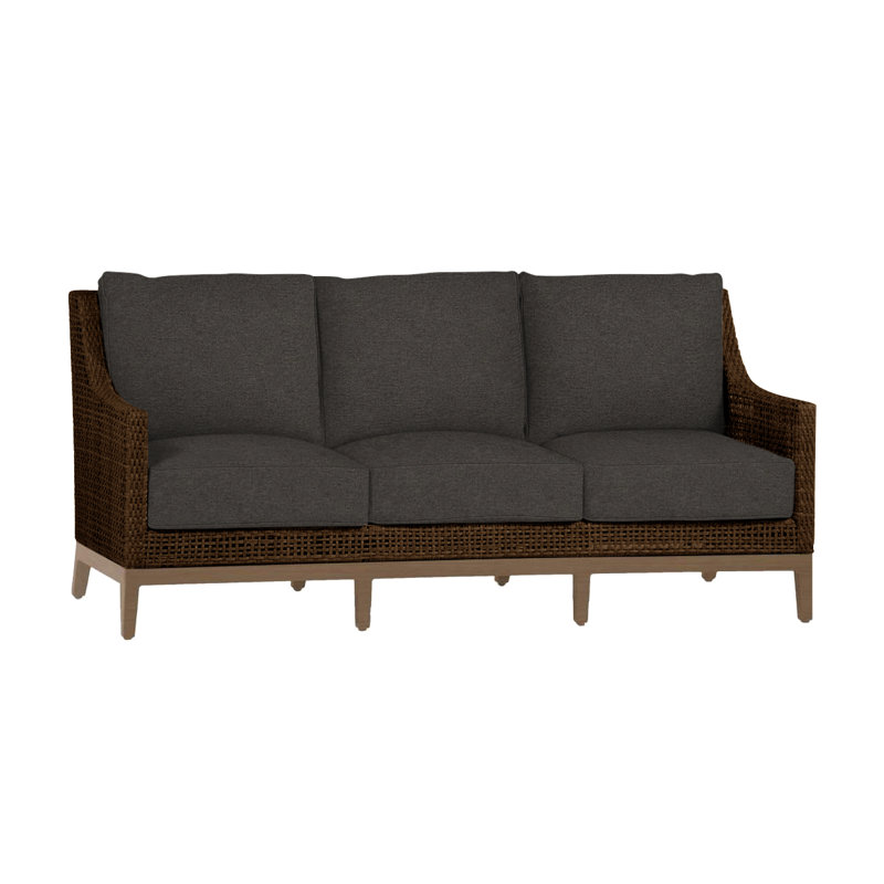 Canapé péninsule tissé - acajou / châtaignier, Pas de passepoil + bourre standard, Perigold Replay Sea, Acajou / châtaignier