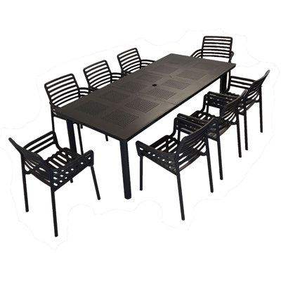 Mickus Rectangular 9 - Piece 8 - Person 220Cm L Outdoor Table Set
