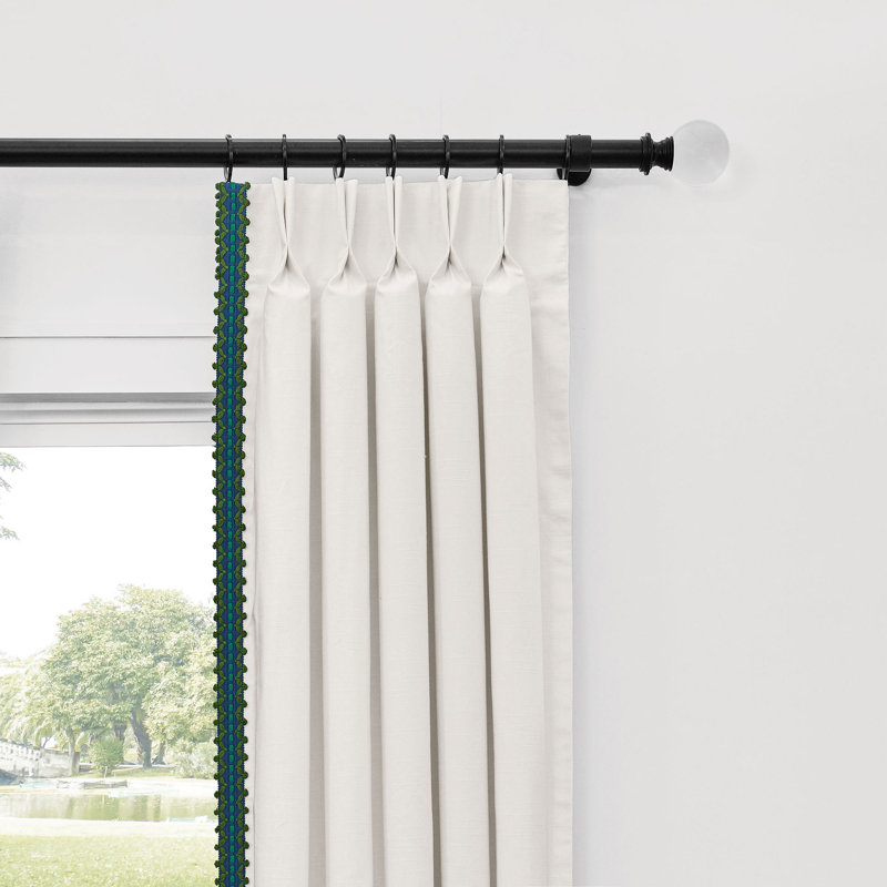 Boca Raton Embroidered Room Darkening Curtain, 20" W x 96" L