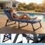 Lit de camp pliable pour adultes avec matelas, lit de camp pliant robuste avec oreiller réglable à 5 angles pour le soutien de bureau de randonnée 400 lb, bleu-134018238