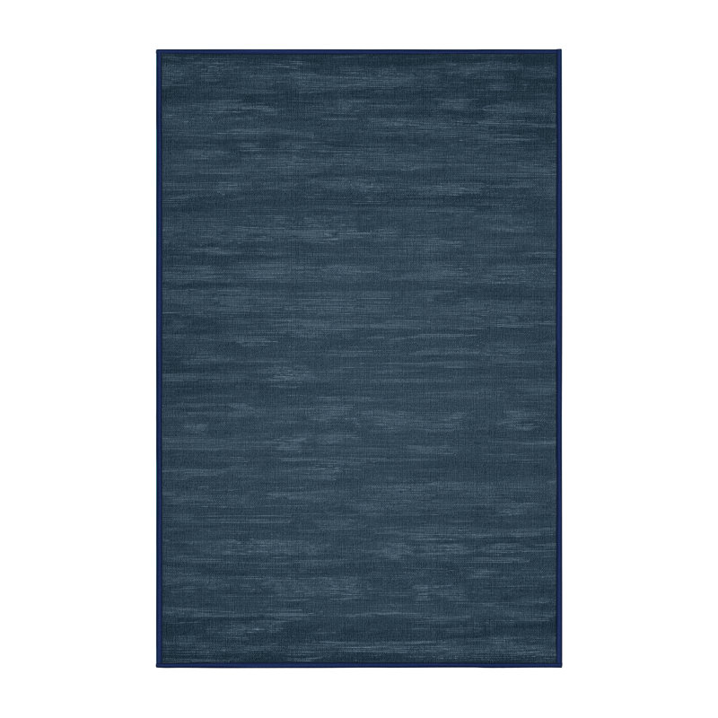 Tapis bleu uni lavable à la machine