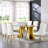 Trona Glass Top Metal Base Dining Table