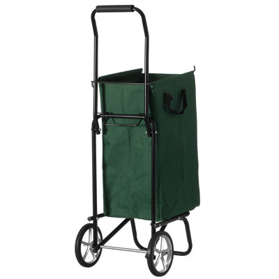Large Cart with Wheels, Lightweight and Sturdy Rolling Utility Cart in Green for Multi-Purpose Use