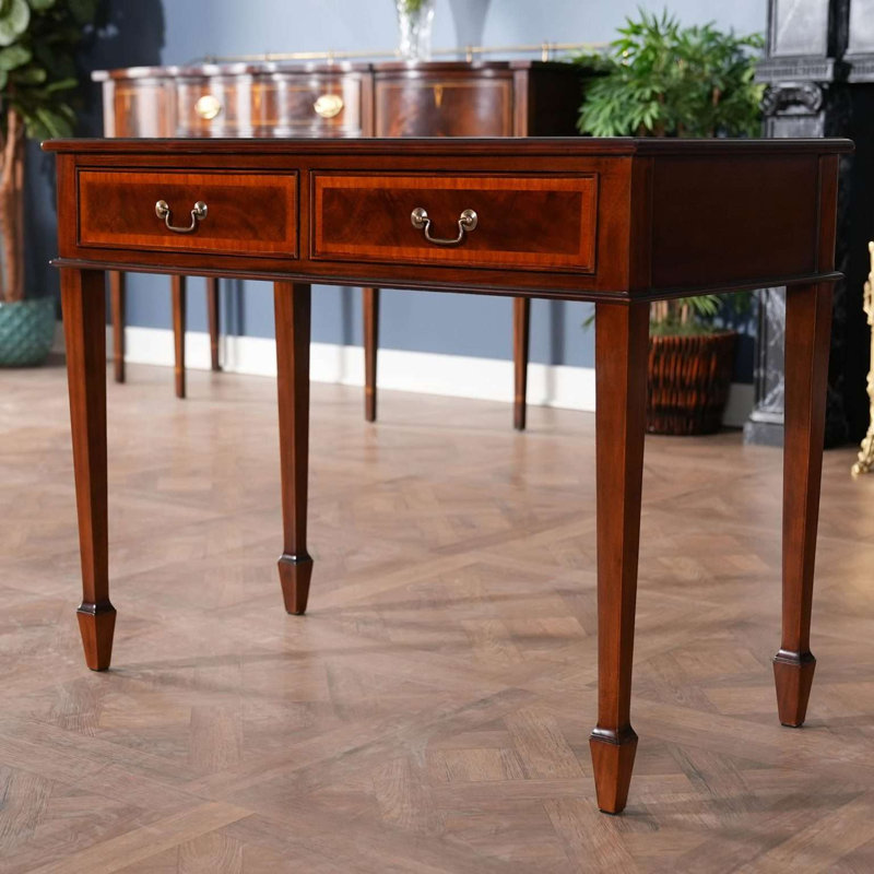 Petit bureau à bandes en acajou